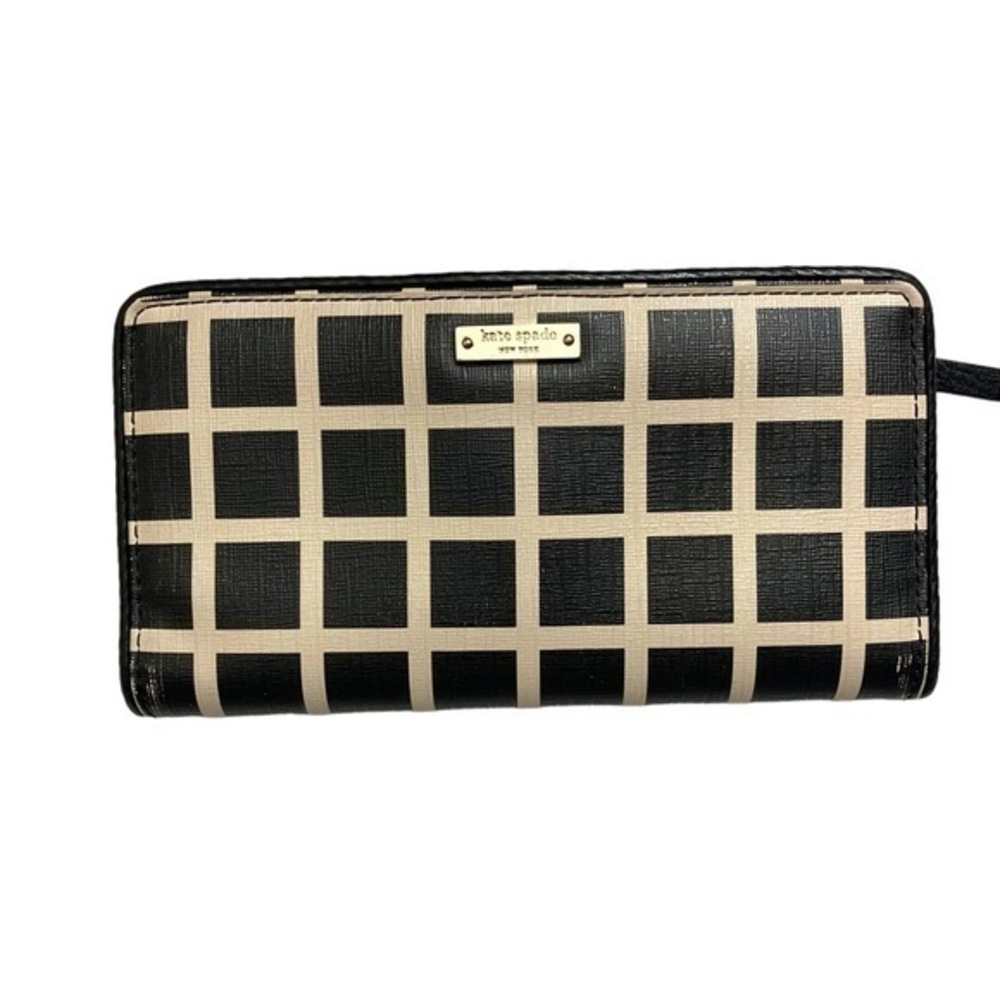 Kate spade back and cream slim wallet